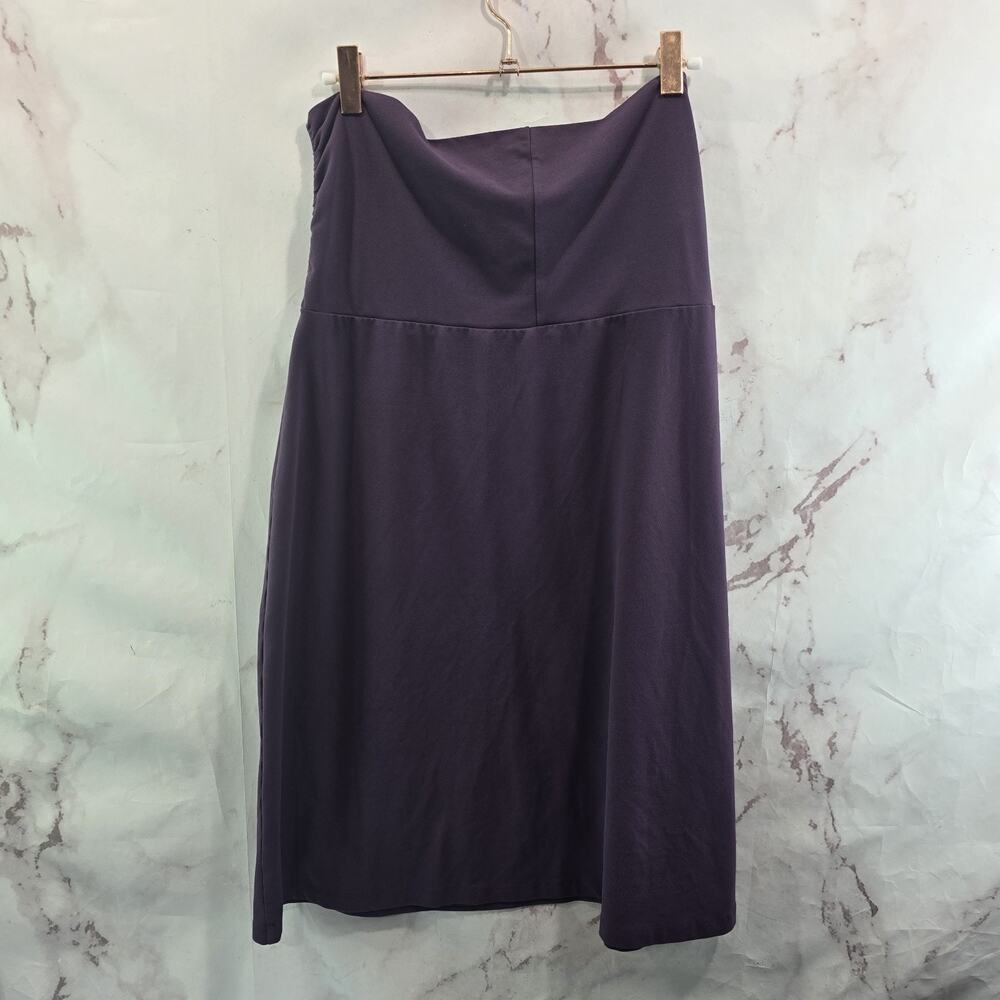 Eddie Bauer Skirt Womens Medium Purple Travex Stretch Foldover Eggplant